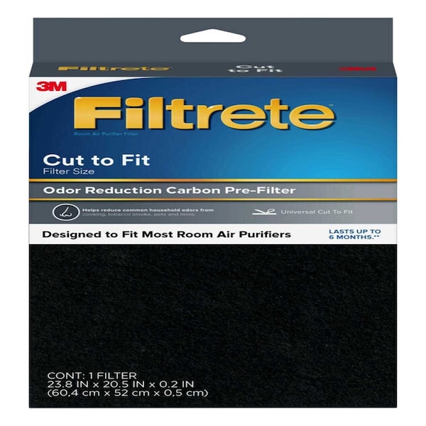 3M 23.8x20.5 Odor Reduction Carbon Pre-Filter, 0.2 in H x 23.8 in W Actual Size FAPF-UCTFN-4 - main